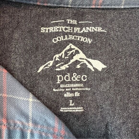 Pd & c plaid flannel shirt. Slim fit size large - Picture 4 of 10